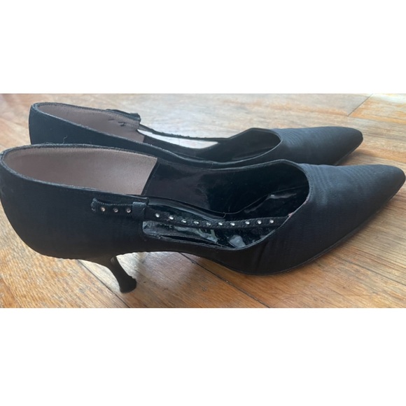 Vintage 1960s Go Steady With Fiancées Pointy Black Heels - size 7 AA - Picture 4 of 9